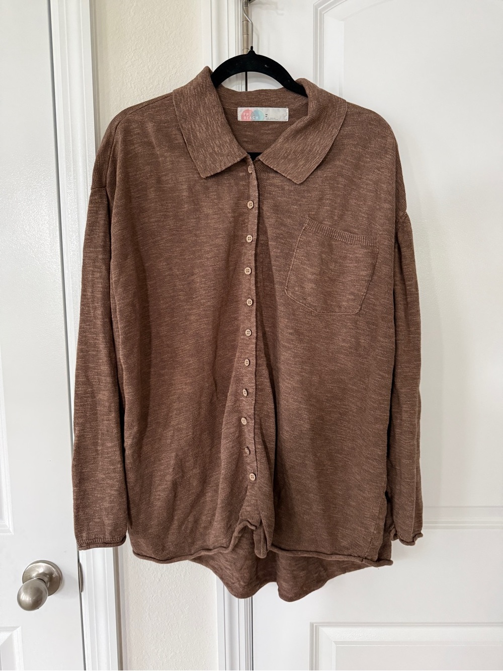 Free People Beach Brown Women's Button-Front Knit Sweater Set - Picture 3 of 5